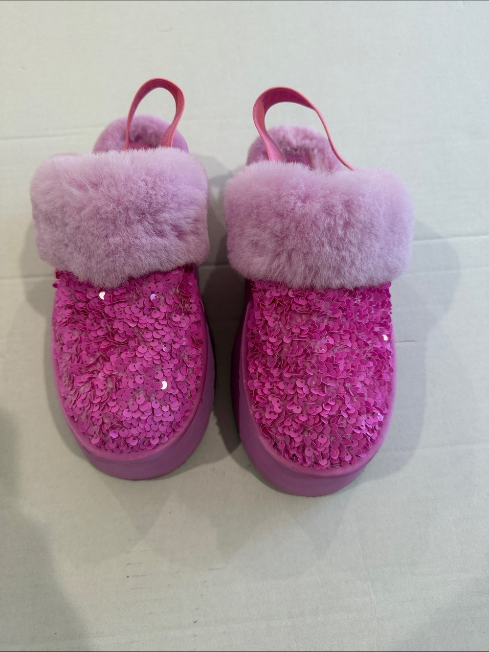 Uggs pink sequin faux slip on chunky fun kettle nib